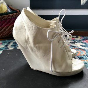 Cream Marsell Italian Leather Wedges